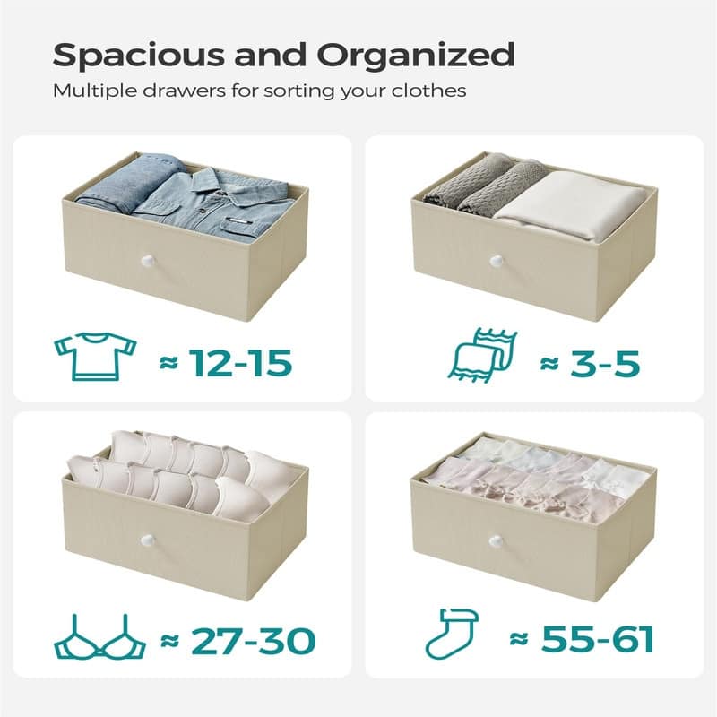 Dresser for Bedroom, Fabric Dresser with 4 Drawers