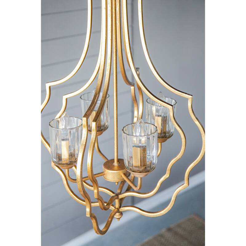 4 - Light Metal Chandelier, Hanging Light Fixture with Adjustable Chain, Bulb Not Included