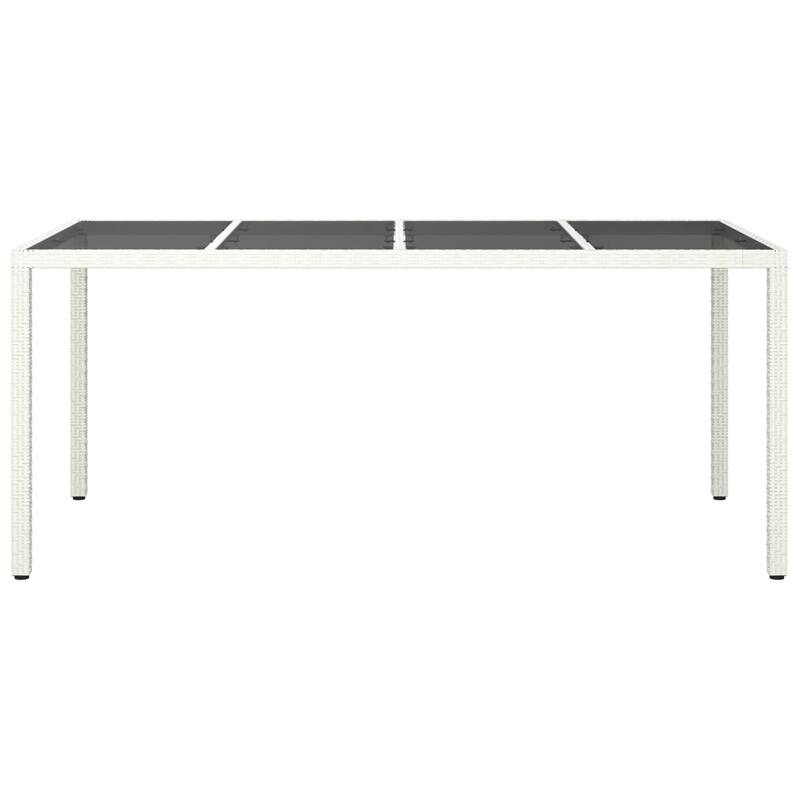 vidaXL Patio Table 74.8" Tempered Glass and Poly Rattan Table Multi Colors - 74.8 x 35.4 x 29.5 in