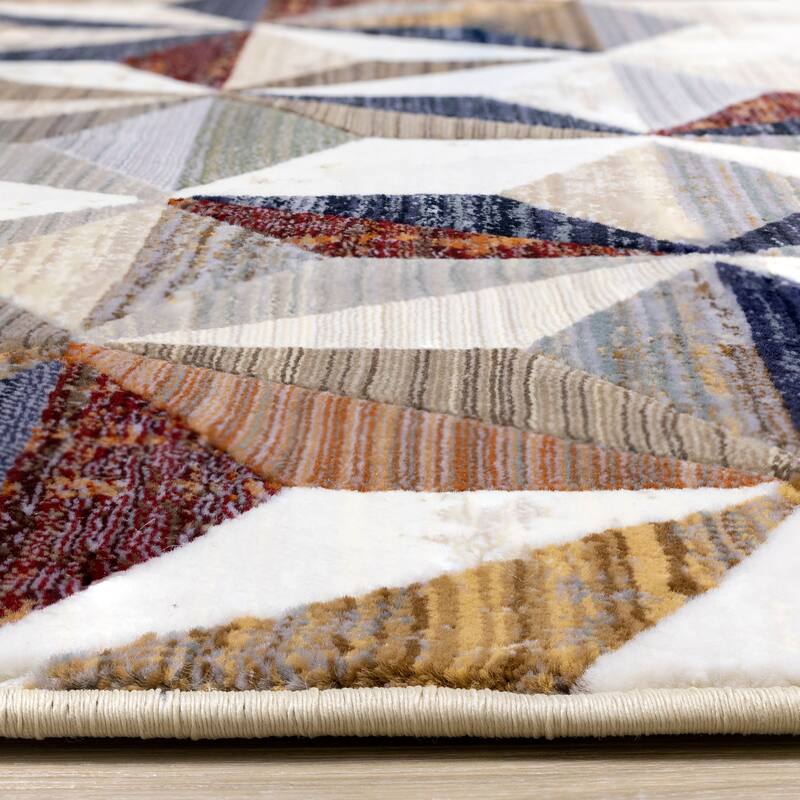 Santiago Collection - Multi Colour Geometric Rug