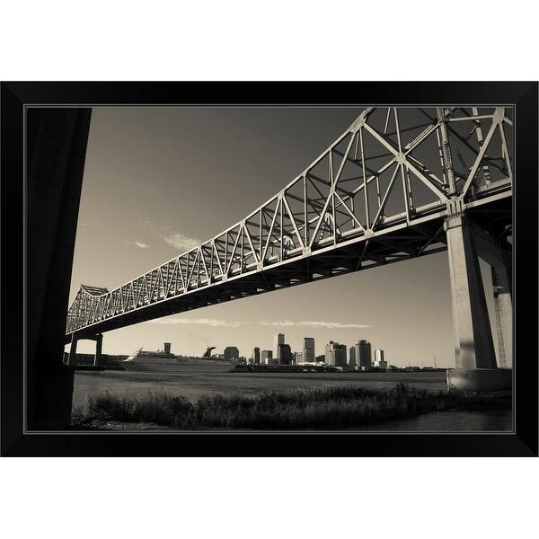 Shop Greater New Orleans Bridge Mississippi River New Orleans Louisiana Black Framed Print On Sale Overstock 30196970