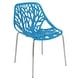 preview thumbnail 55 of 74, Asbury Stackable Dining Chair with Chrome Legs Side Chair with Modern Cut-Out Design Backrest Blue