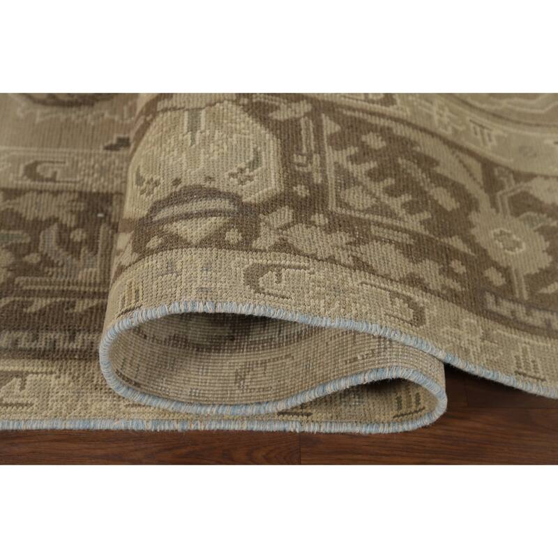 Geometric Tabriz Vintage Persian Rug Handmade Traditional Wool Carpet - 9'5" x 13'0"