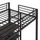 preview thumbnail 5 of 10, Black Platform Bed w/ Desk & Whiteboard, Metal Loft Bed w/ 3 Storage Shelves, Safety Guardrail&Ladder, Space-Saving, Noise Free