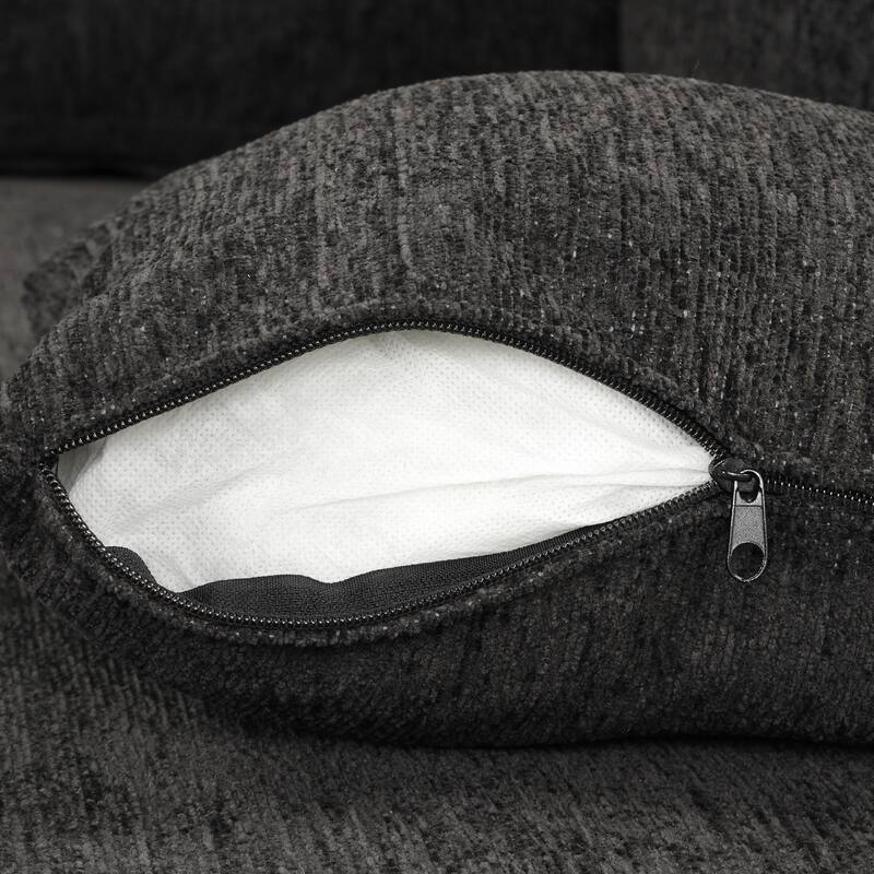 108.6" Chenille U-Shaped Sectional Sofa Bed with USB Ports, Storage Chaise, and 3 Back Pillows
