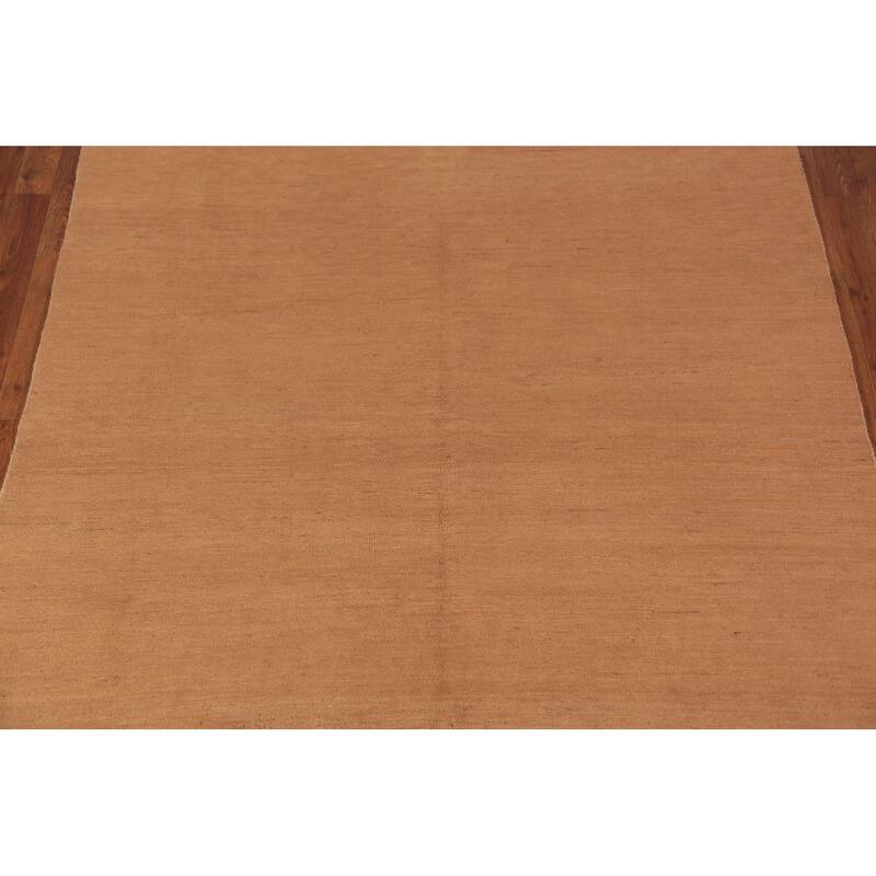 Gabbeh Modern Area Rug Handmade Oriental Orange Wool Carpet - 5'7" x 7'10"
