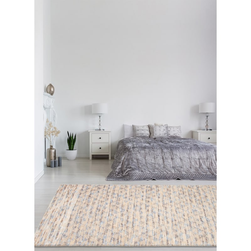 ECARPETGALLERY Braid weave Sienna Cream Wool Rug - 5'0 x 8'2