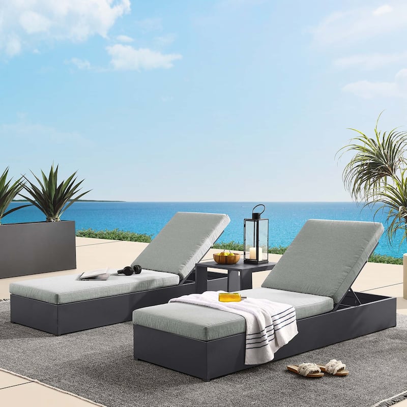 Tahoe Patio Aluminum 3-Piece Chaise Lounge Set