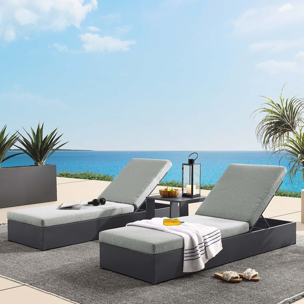 Tahoe Patio Aluminum 3-Piece Chaise Lounge Set