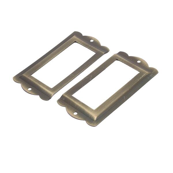 Shop Box Drawer Cabinet Card Tag Label Holders Frames Bronze Tone