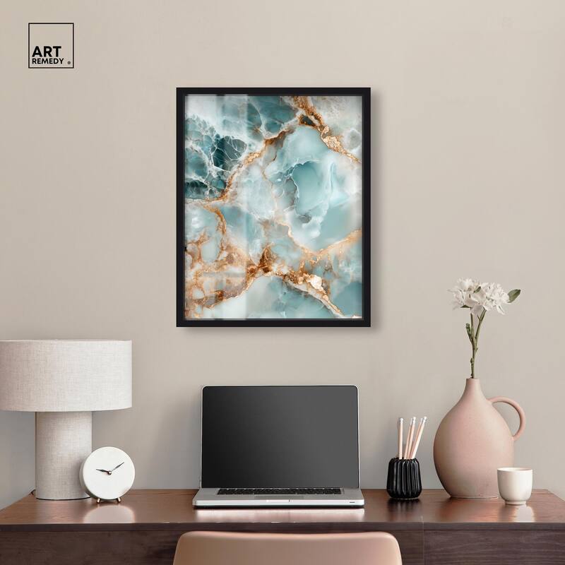 Teal Marble Majesty Shadowbox by Art Remedy