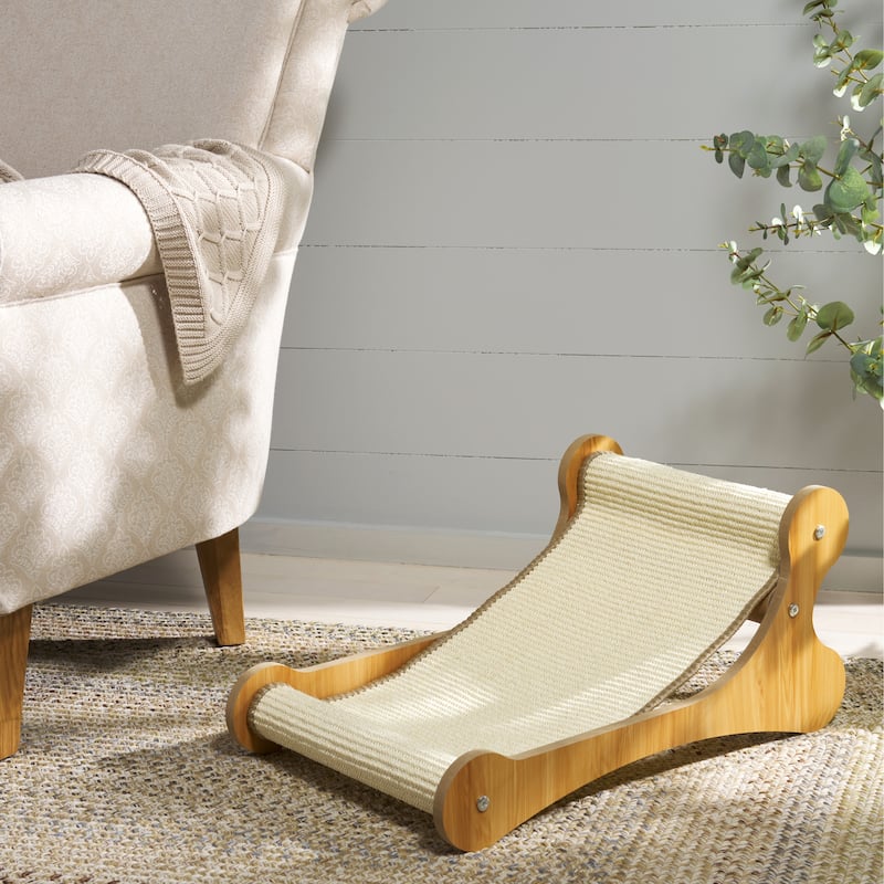 SAFAVIEH Home Natural/Ivory 15"W x 23"L x 11"H Sisal Cat Scratch Lounger - 15"W x 23"L x 11"H
