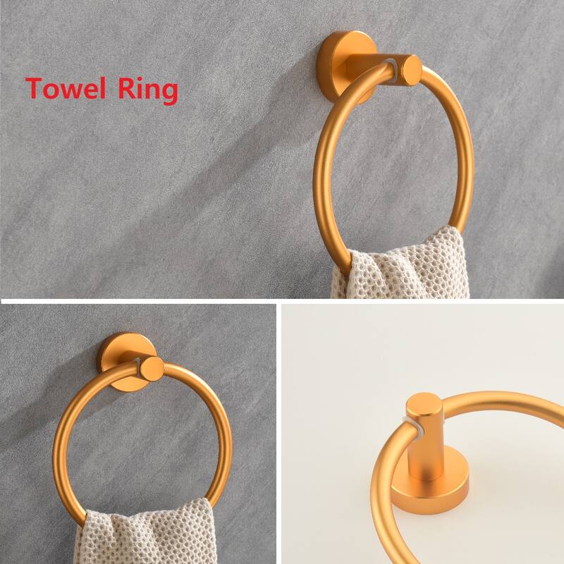 6 Piece Aluminum Bathroom Towel Rack Set Wall Mount