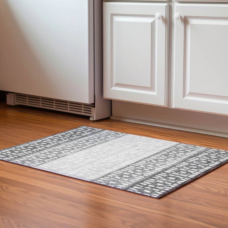 Premium Washable Super Soft Ombre Imprints Mayfield Rug - Gray - 1'8" x 2'6"