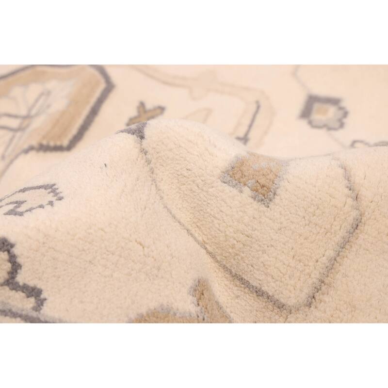 ECARPETGALLERY Hand-knotted Royal Oushak Cream Wool Rug - 9'3 x 11'6