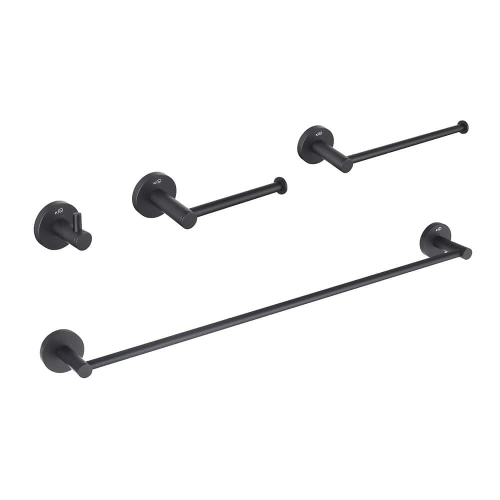 Circular 4-Piece Bathroom Hardware Set
