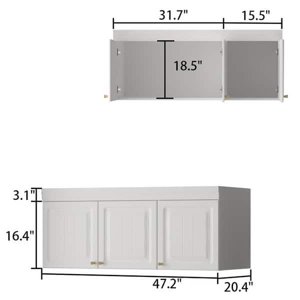 dimension image slide 2 of 3, Modern Freestanding Wardrobe Armoire Closet Large Storage Cabinet