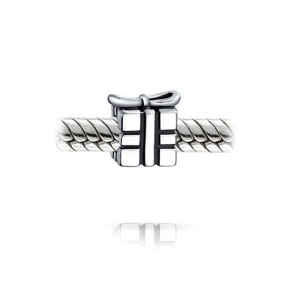 Ribbon Bow Gift Box Birthday Present Gift Box Charm Bead For Women 925 Sterling Silver Fit European Bracelet Ribbon Bow Gift Box Birthday Present Gift Box Charm Bead For Women 925 Sterling Silver Fit European Bracelet