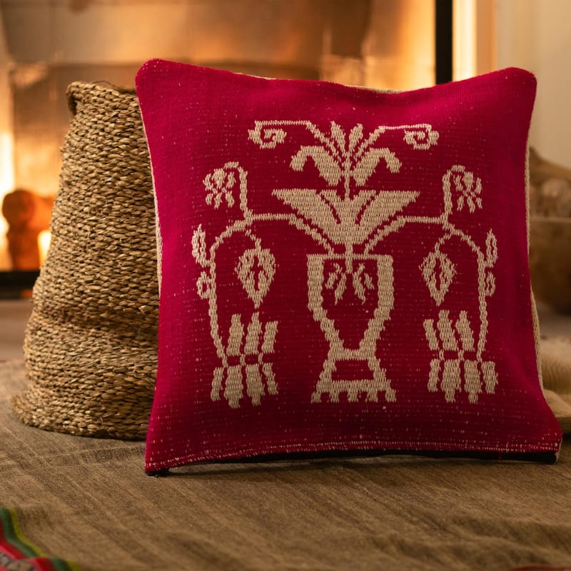 Novica Handmade Cajamarca Nature Reversible Cushion Cover (18")