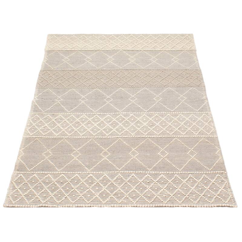 ECARPETGALLERY Braid weave Sienna Grey Wool Rug - 4'11 x 7'10