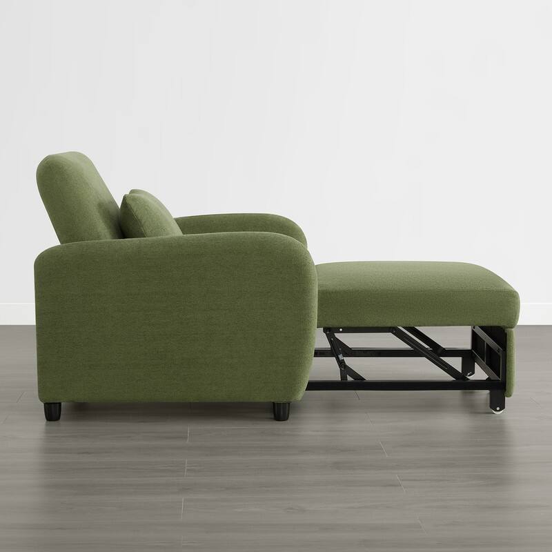 Spruce & Spring Modern Pull-Out Accent Chair Bed with Adjustable Backrest & Space-Saving Design