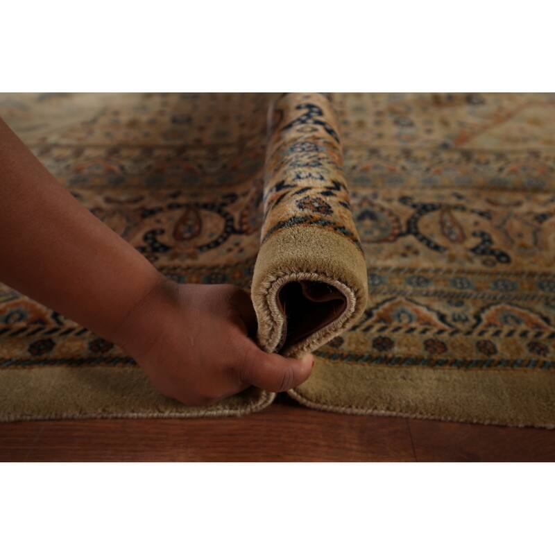 Vegetable Dye Kashan Large Vintage Persian Rug Handmade Wool Carpet - 9'10" x 13'8"