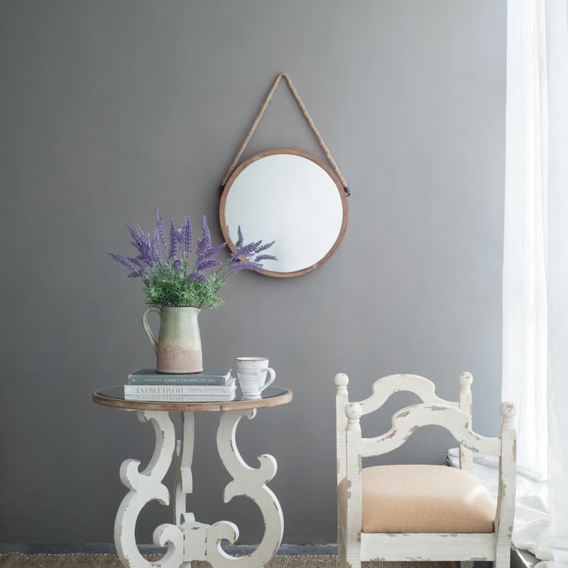 Round Metal Wall Mirror - 18.9"x18.9" - Brown