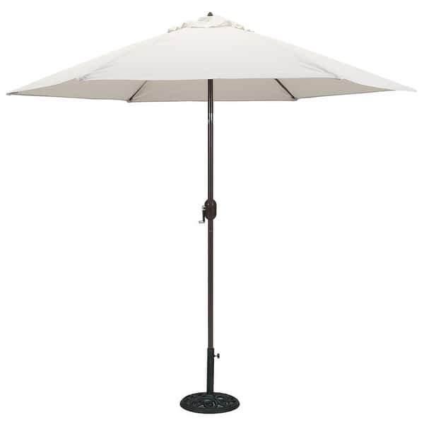 Tropishade 9 Ft Aluminum Bronze Patio Umbrella With Natural Cover On Sale Overstock 6534772