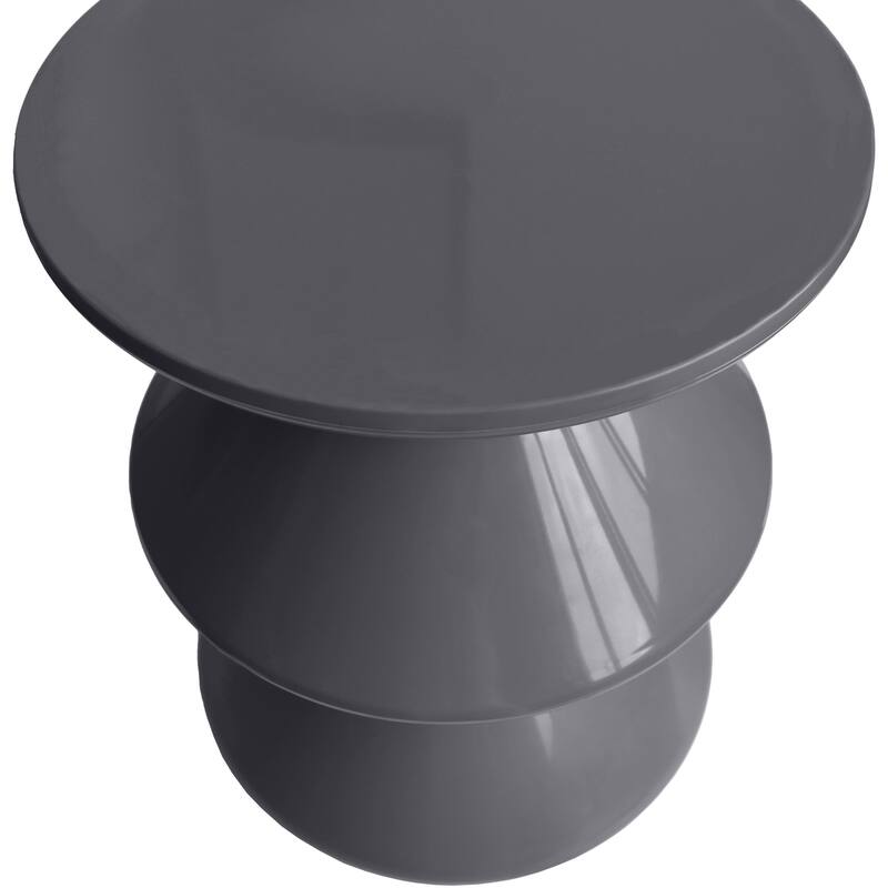 Round Side Table in ABS Plastic with Double-Hourglass Design End Table For Indoor and Outdoor