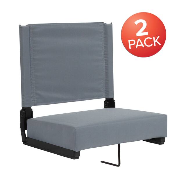 2 Pack 500 lb. Rated Lightweight Stadium Chair-Handle-Padded Seat