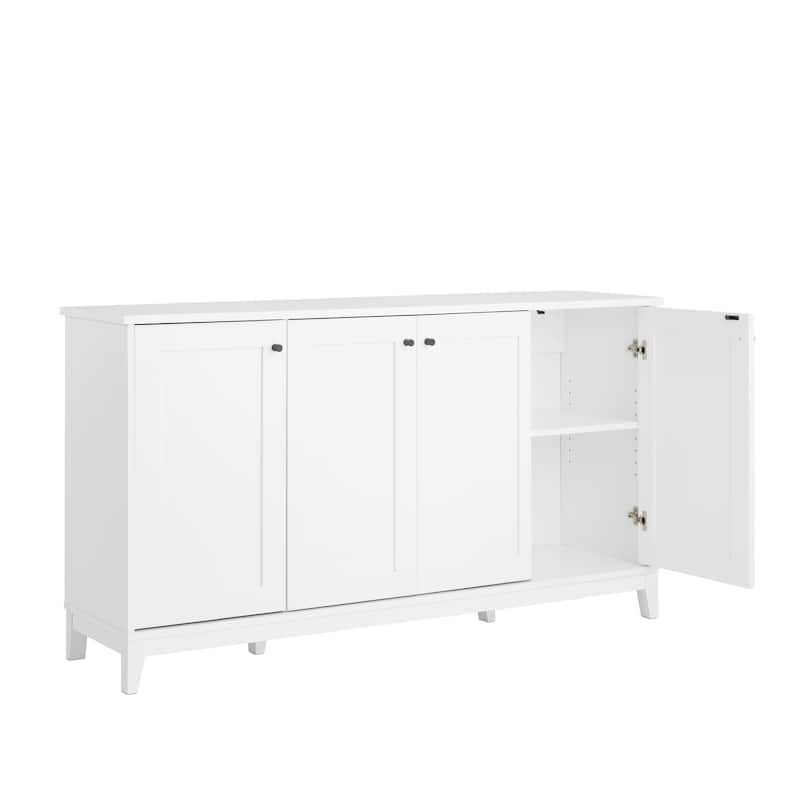 Prepac Yaletown 4 Panel Door 60"W Console Table with Storage, Storage Cabinet with Doors and Shelves, Sideboard Storage Cabinet