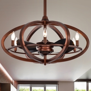 Copper Grove Raton 29-inch Antique Bronze Ceiling Fan 6 Light