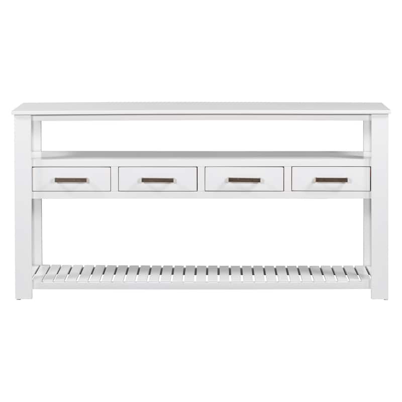 Console Table Entryway Table with Drawers and Open Shelves