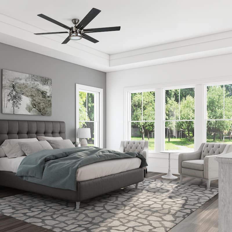 Honeywell Kaliza Modern Gun Metal Indoor Ceiling Fan with Light & Remote Control