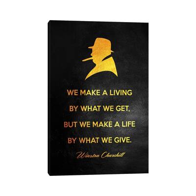 iCanvas "Winston Churchill Giving Quote" by Adrian Baldovino Canvas Print