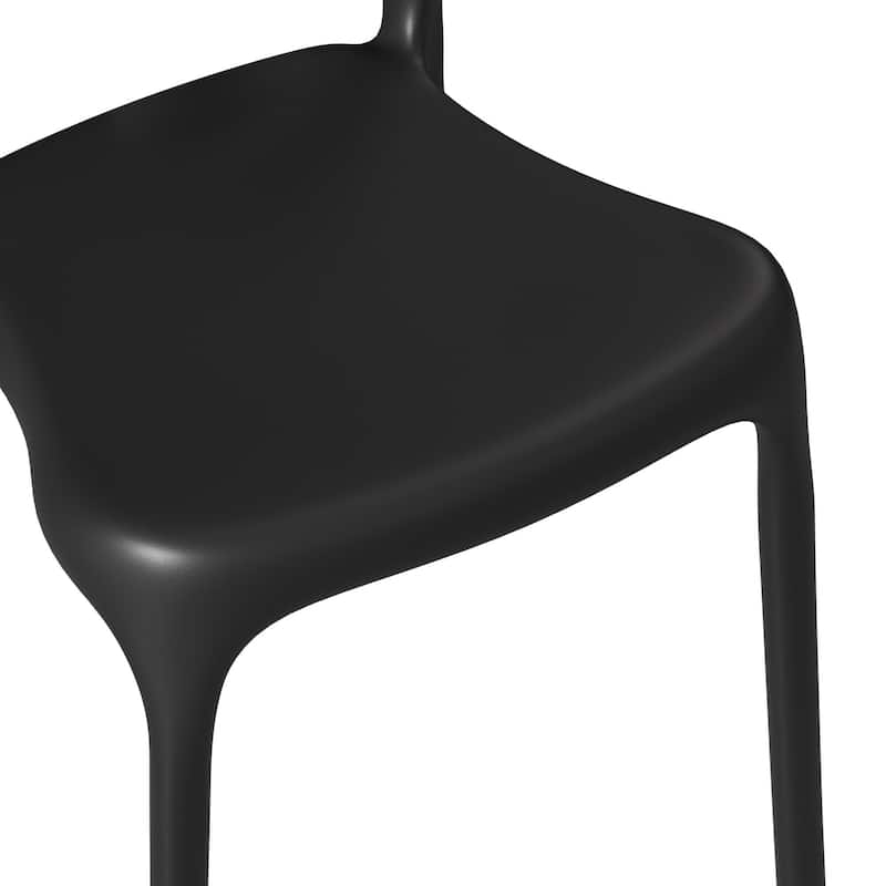 Javlergo 4-Pack Stackable Plastic Chairs for Indoor & Outdoor Use 250lb Capacity Horn Back Design Patio Dining Chairs