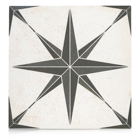 Industry Tile 9x9 Star Black Porcelain Tile Wall and Floor