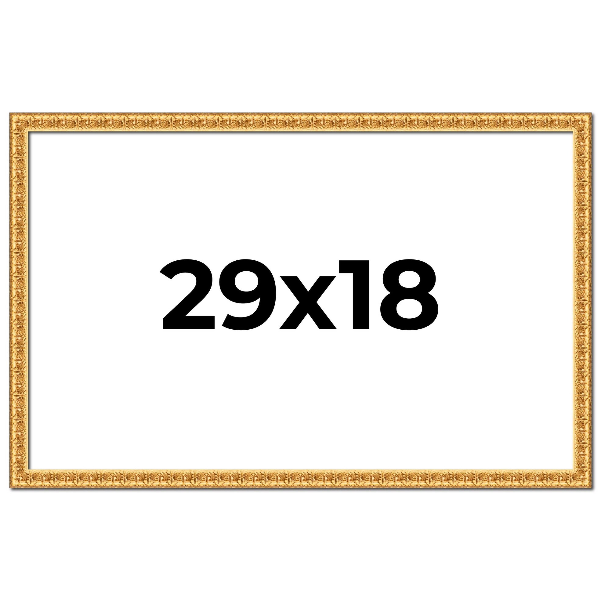 29x18 Frame Gold Real Wood Picture Frame Width 1 inches | Interior