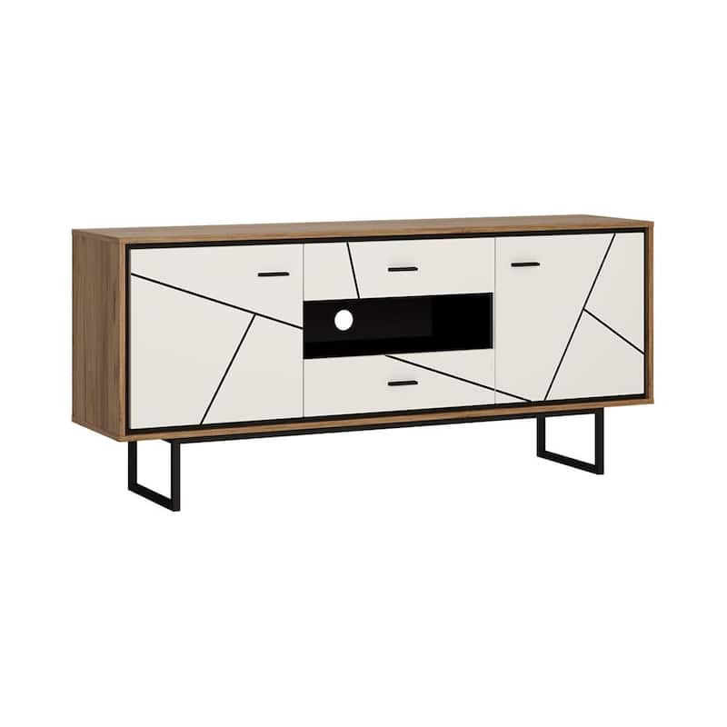 Bravo 66" TV Stand - Oak/White