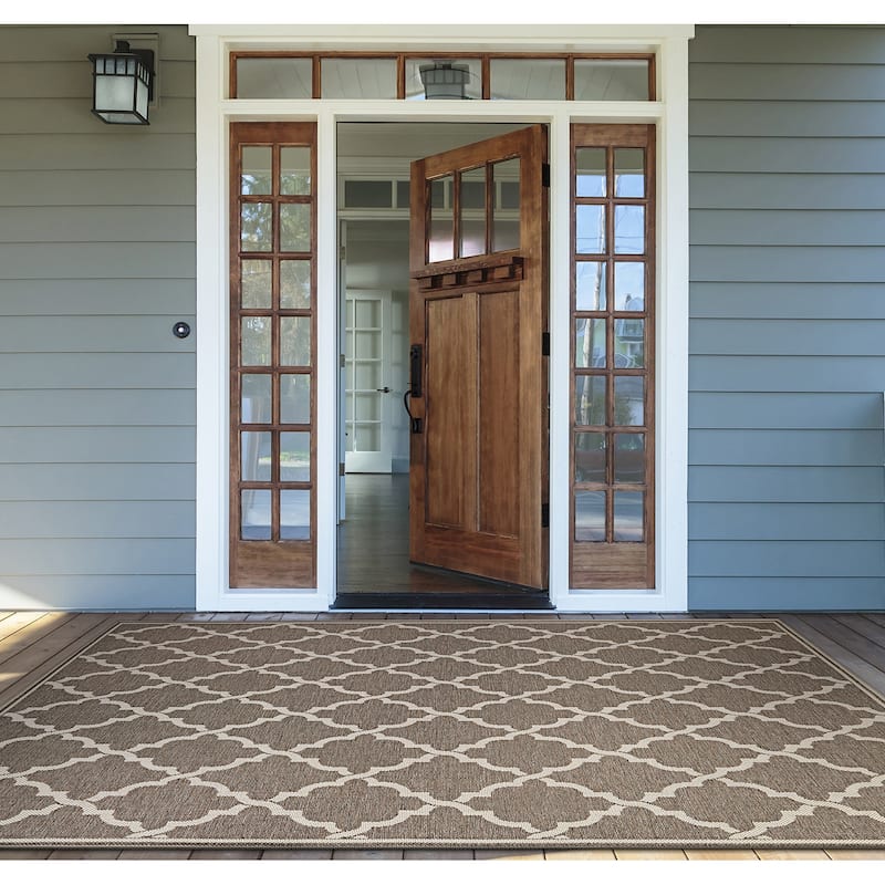 Dream Decor Rugs Samantha Casbah Taupe Ivory Indoor Outdoor Area Rug