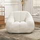 preview thumbnail 14 of 81, Fluffy and Lazy Teddy Fabric BeanBag Chairs with Memory Foam White