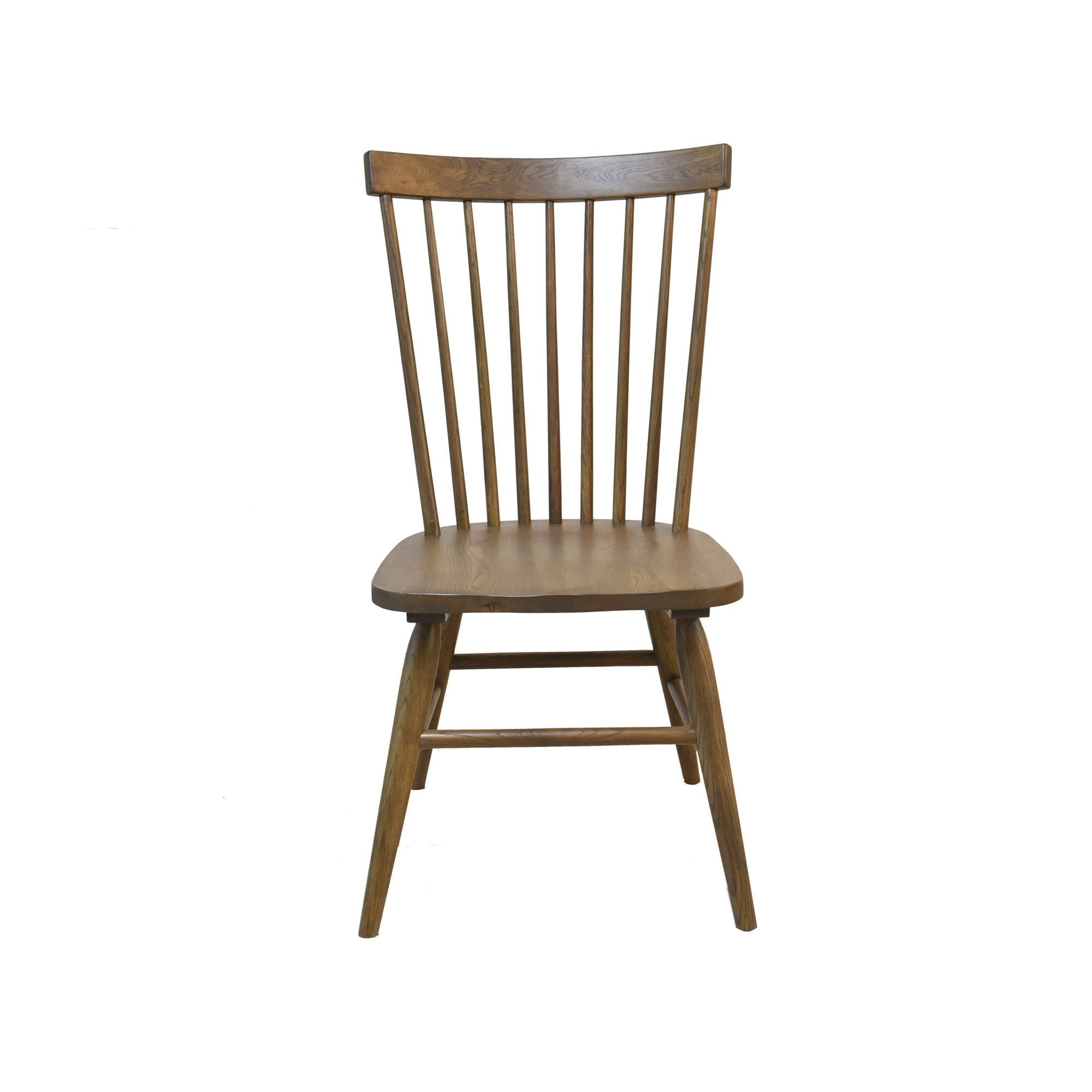 Colonial Solid Oak Spindle Back Side Chair, Weathered Chestnut