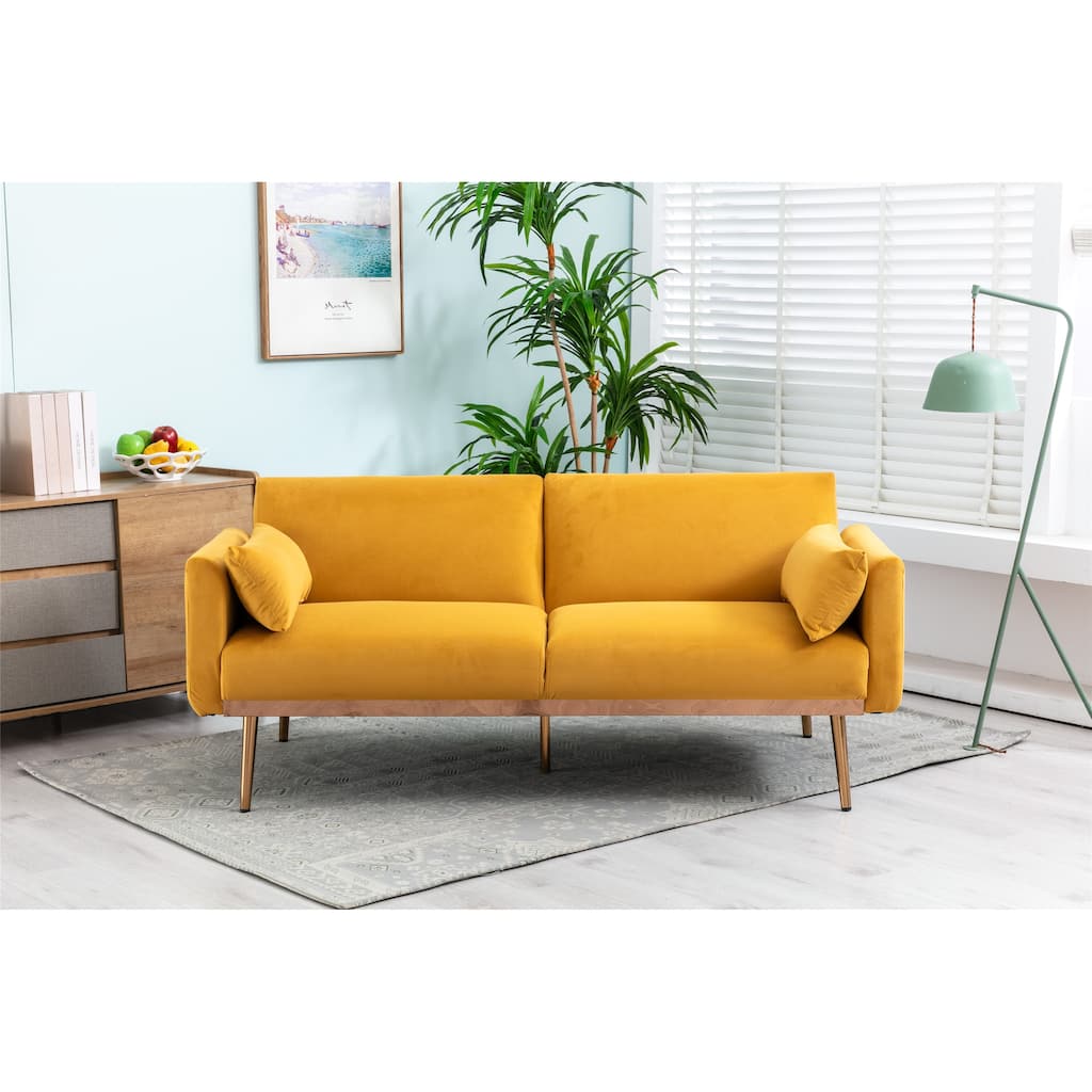 Velvet Upholstered Convertible Loveseats Sleeper Sofa