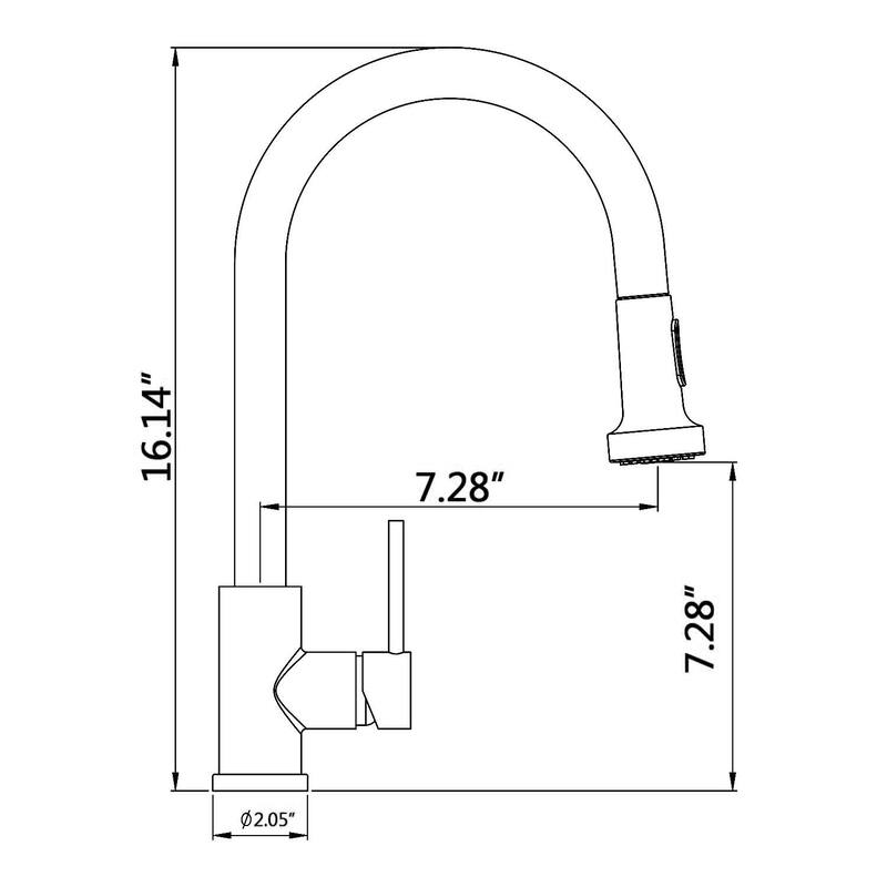 Topcraft Pull Down Single Handle Kitchen Faucet with Baseplate