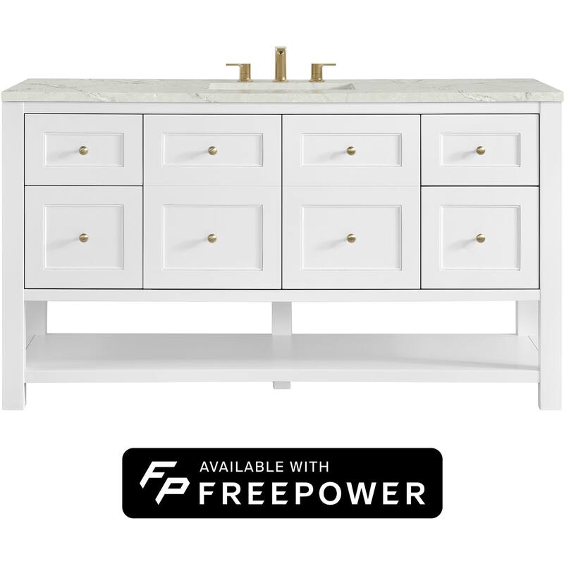 James Martin Vanities 330-V60S-FVSL Breckenridge 60" Free Standing - Bright White