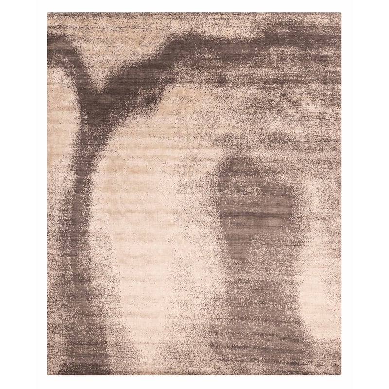 ECARPETGALLERY Hand Loomed Elysian Beige, Dark Brown Rug - 7'11 x 9'11