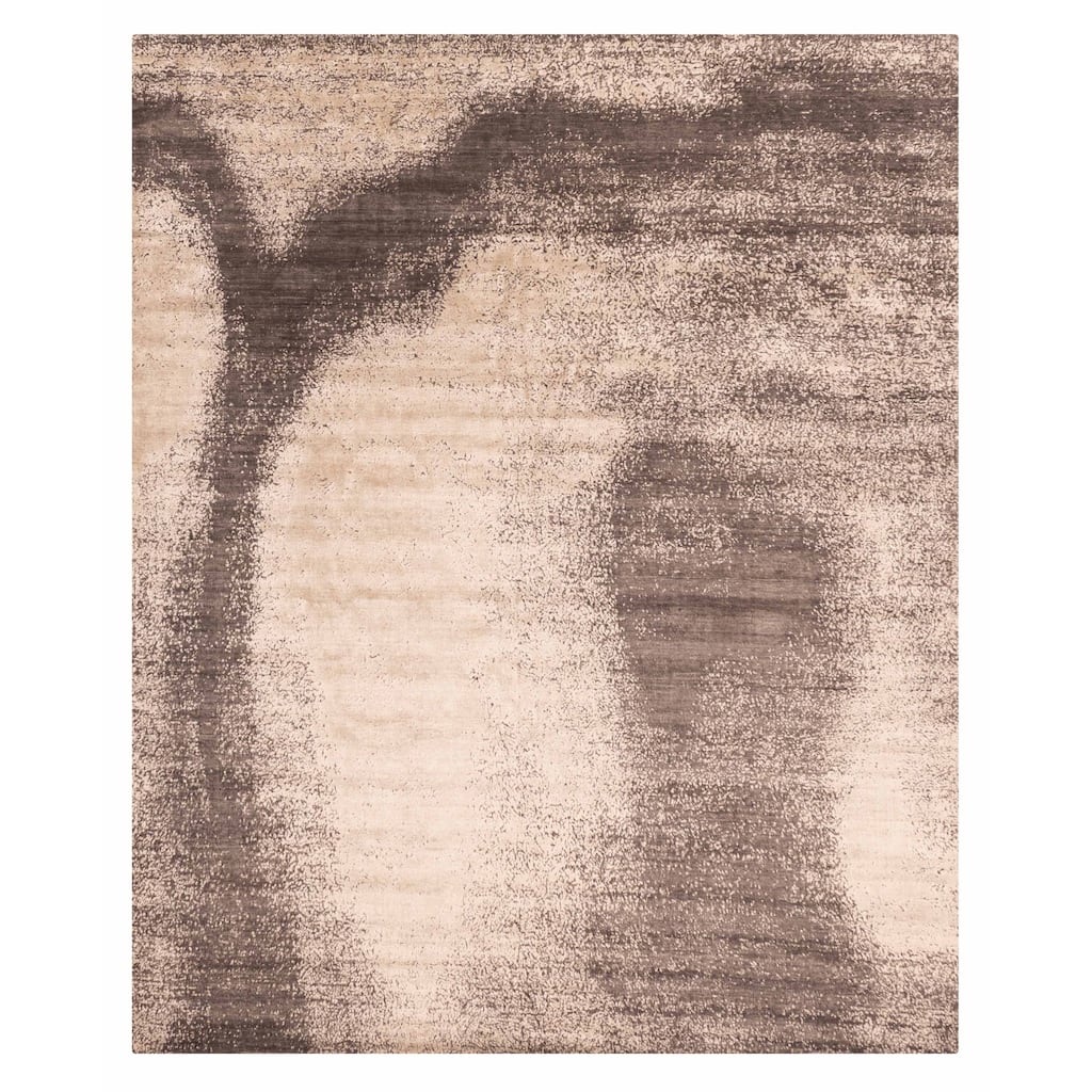 ECARPETGALLERY Hand Loomed Elysian Beige, Dark Brown Rug - 7'11 x 9'11