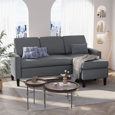 Futzca 74" Convertible Sectional Sofa Couch, Small L-Shaped Sofa