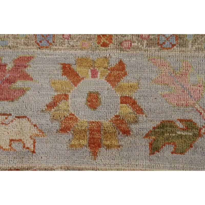 Hand Knotted Oriental 100% Wool Carpet Transitional All-Over Greys & Charcoal Oushak Area Rug - 9' 10'' X 8' 1''