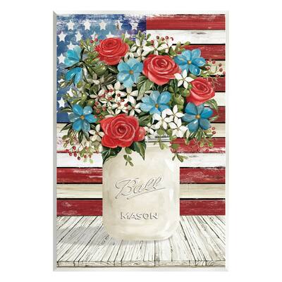 Stupell Industries Americana Flag Festive Bouquet Wall Plaque Art by Cindy Jacobs